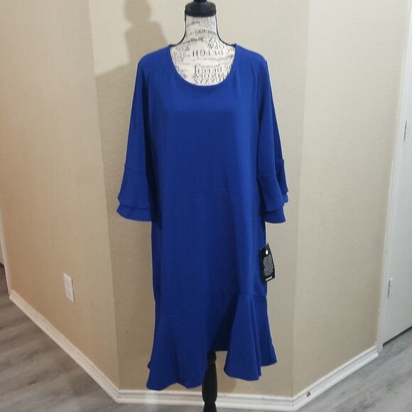 AVENUE bell sleeve ruffled dress plus size 20 NEW - Picture 1 of 10